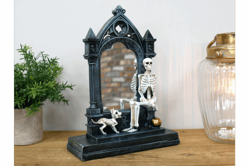 The Skeleton and Dog Mirror Ornament