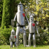 Full set of Tin Man garden statues in mini, medium, and large sizes